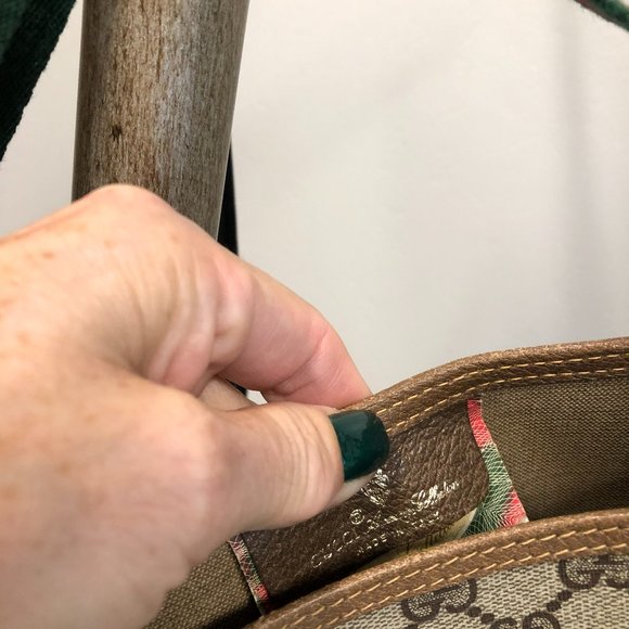 Vintage GUCCI Ophidia Web Strap GG Supreme Tote/Monogram Canvas Shopping Bag - Picture 4 of 16
